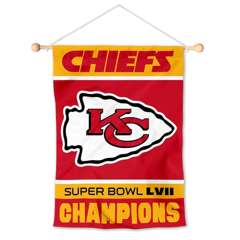 Kansas City Chiefs 22-23 Super Bowl Champions Banner Window Wall Hanging Flag